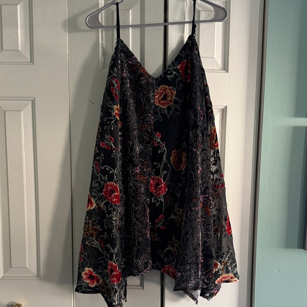 Floral Black and Red Women's Dress